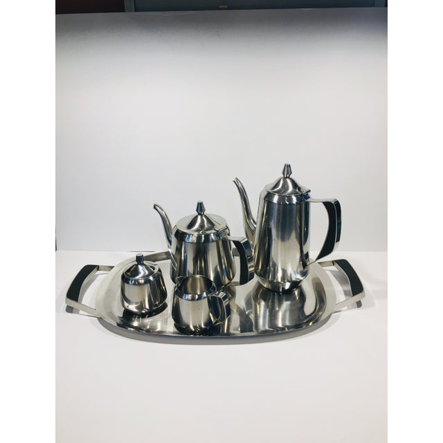 1970s Oneida Stainless Steel Coffee and Tea Service Set of 5 Chairish