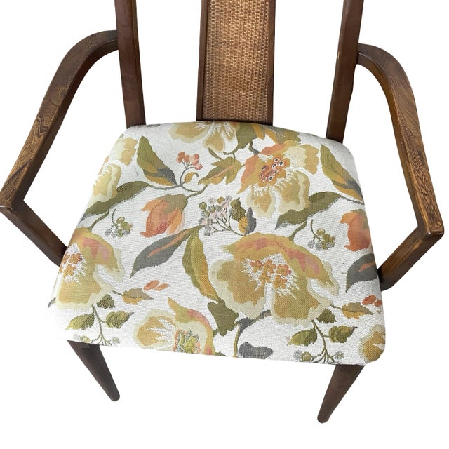 Set of 6 Sculptural Mid-Century Cane-Back Dining Chairs, Walnut For Sale In Philadelphia - Image 6 of 18