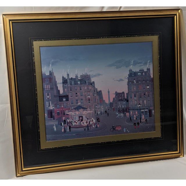 Celebrate the timeless charm of old Paris with this beautifully presented framed lithograph of "Carousel" by...