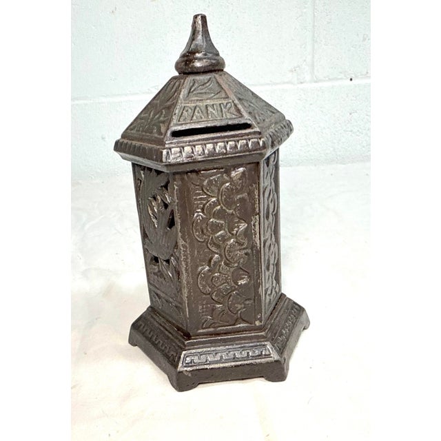 Antique 1890's Chamberlain & Hill Lantern Space Heater Cast Iron Still Coin Bank For Sale - Image 11 of 12