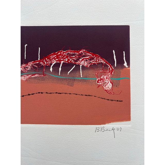 Mid-Century Modern Barbara Beck 2007 Monoprint Titled “Bellying Along” - Signed/Dated/Unframed For Sale - Image 3 of 4
