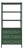 Matthew Izzo Home Flynn Etageré With Three Green Dyed Grasscloth Drawers and Green Matte Bamboo Detail Lacquer Frame With Acrylic and Brass Hardware For Sale