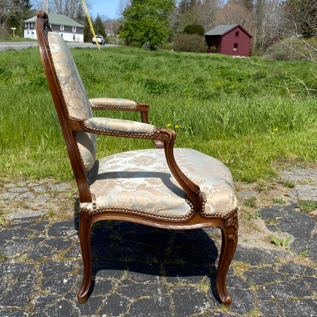 Textile 19th Century Highly Carved Armchairs From South of France- A Pair For Sale - Image 7 of 13