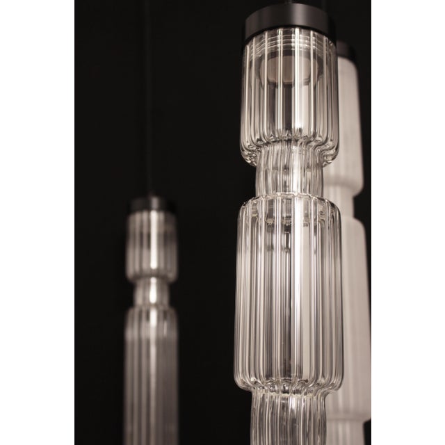 Contemporary Sagano 5 Lights Glass Pendant by Riviera Light For Sale - Image 3 of 9