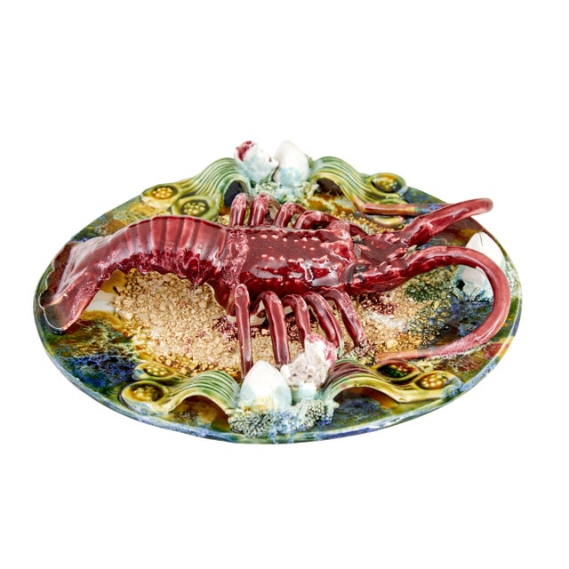 Vintage Decorative Palissy Lobster Plate, 1940 For Sale - Image 4 of 8