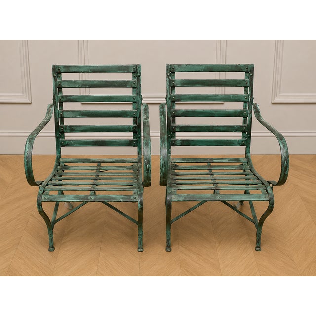Garden Armchairs in Wood and Iron, 1800s, Set of 2 For Sale - Image 5 of 5