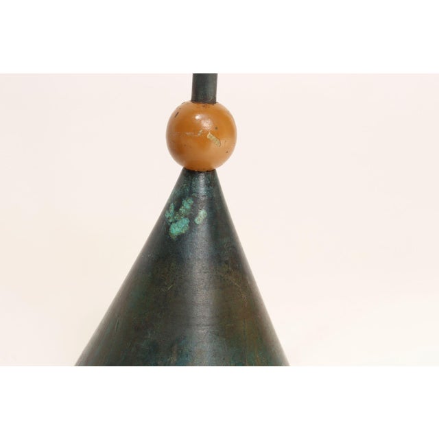 Pair of Milano Series Verdigris Bronze Candle Holders by Christian De Beaumont For Sale - Image 17 of 18