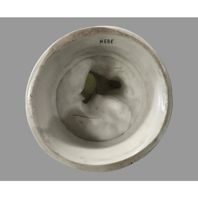 Antique Victorian Figural Bisque Porcelain 11" Statue Hebe & Eagle For Sale - Image 4 of 8