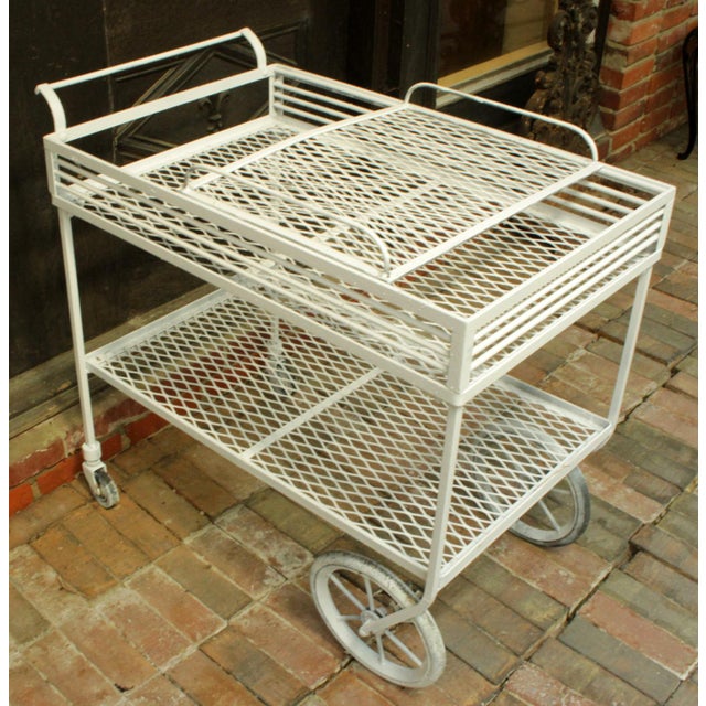 1940s Vintage Wrought Iron Patio Bar Cart Chairish