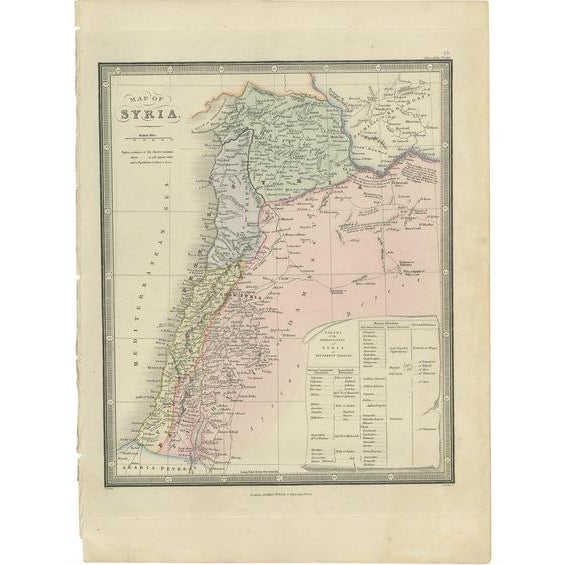 Antique Map of Syria by Wyld, 1845 For Sale