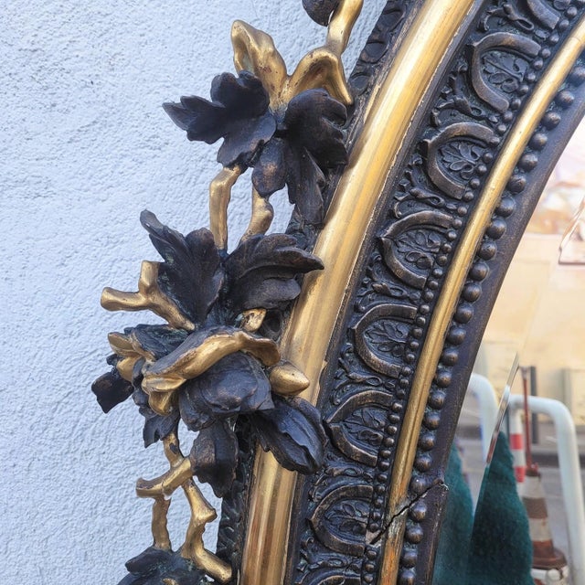 19th Century Large Mirror in Gilded and Carved Wood For Sale - Image 5 of 18