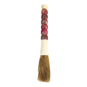 Chinoiserie Soapstone and Bone Calligraphy Brush 13.5" H