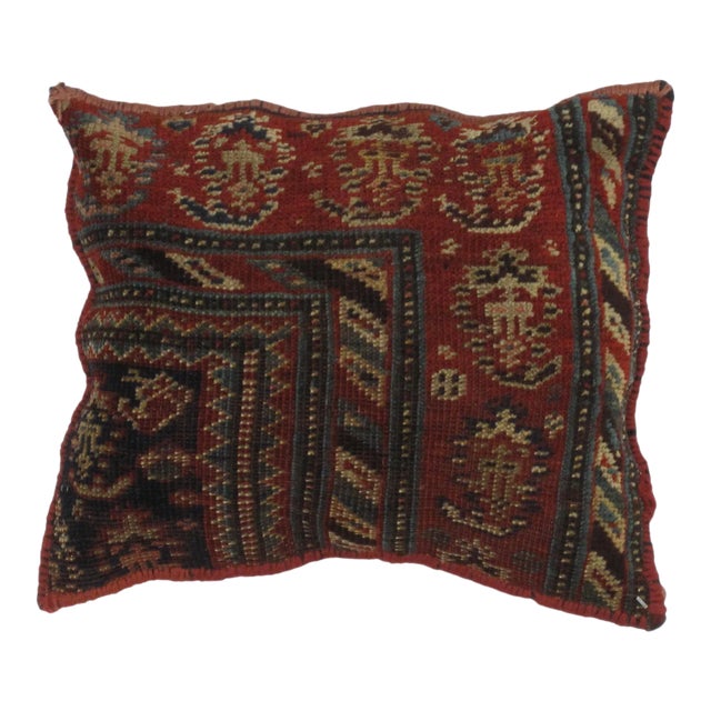 Persian Pillow W/Antique Rug Fragment - 1'2" X 1'5" For Sale