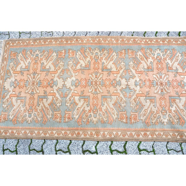 Vintage Mid Century Turkish Pastel Wool Rug For Sale - Image 6 of 11