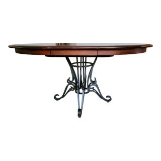 Nichols & Stone Iron Base Solid Wood Table and Chairs For Sale