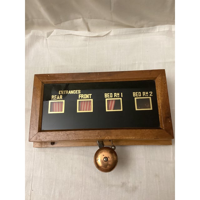 Wood Antique Butlers Call Box With Copper Bell For Sale - Image 7 of 7