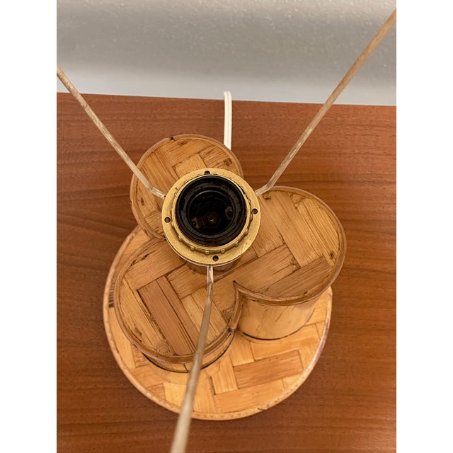 Fabric and Rattan Lamp, 1970s For Sale - Image 3 of 12