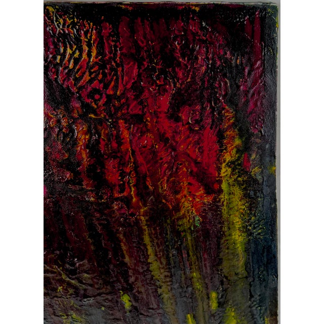 Fire in the Forest at Night by Dave Francis Original Acrylic on Canvas For Sale - Image 4 of 8