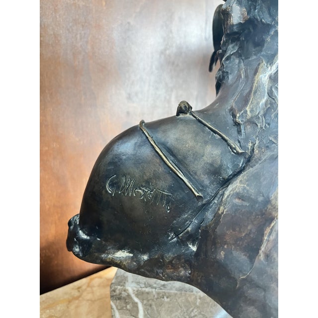 Giuseppe Moretti, Mergellina, 1890s, Bronze on Marble Base For Sale - Image 4 of 14