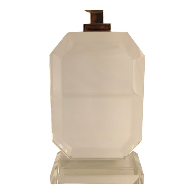 Vintage Ralph Lauren Bevelled Edge Glass Table Lamp For Sale