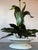 1960s Mid-Century Modern Tole Safran & Glucksman Floral Table Lamp and Scalloped Silk Shade - 38" Tall For Sale - Image 9 of 17