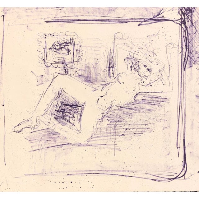 Figurative 1970s Adrienne Anderson Female Nude Ink Drawing For Sale - Image 3 of 3