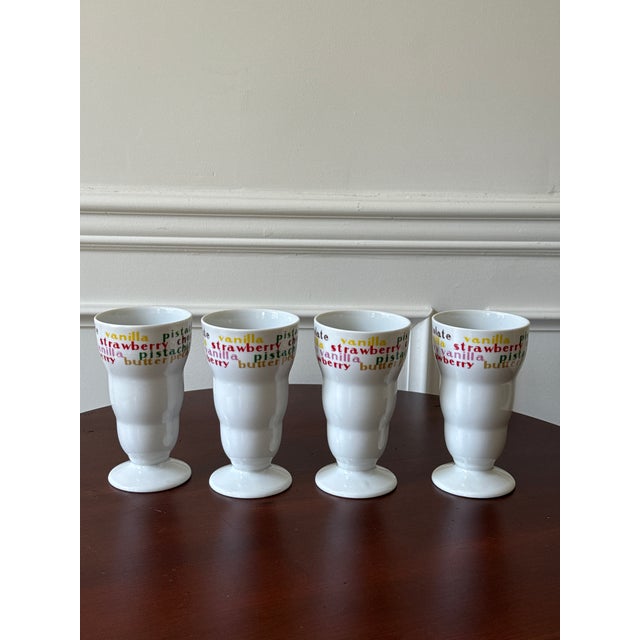 1970s Ice Cream Cups- Set of 4 For Sale - Image 4 of 9