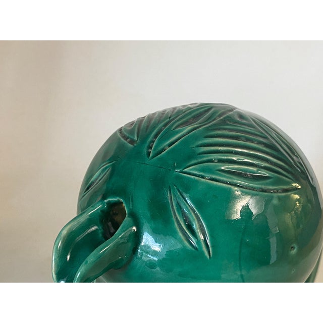English Majolica Green Bird Jug, 1960 For Sale - Image 9 of 14