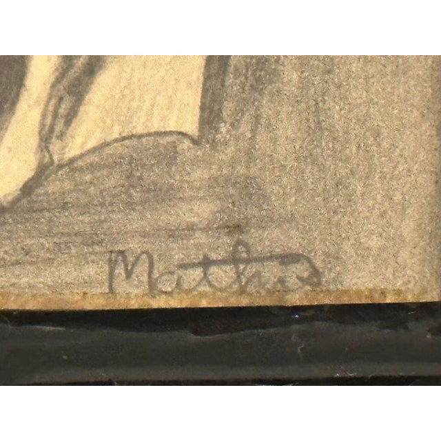 Paper Vintage June Marlowe & Clint Eastwood Charcoal Drawings, Signed by C. Mathis - a Pair For Sale - Image 7 of 10