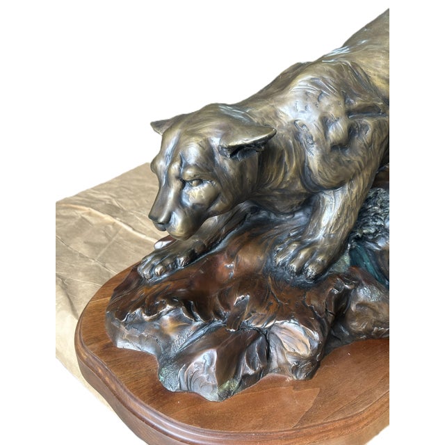 1990s "Cougar Mountain" Bronze Sculpture by Danny D. Edwards For Sale In Miami - Image 6 of 14