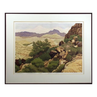 Gordon Mortensen "Near Tortilla Flat" Hand Signed LTD Edition Woodcut Art For Sale