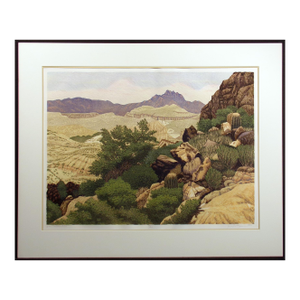 Gordon Mortensen "Near Tortilla Flat" Hand Signed LTD Edition Woodcut Art