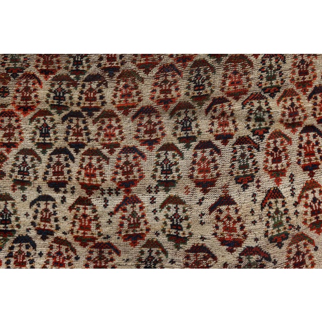 Late 19th Century Authentic Persian Afshar Rug in Blue, Brown, Green, Red, White For Sale - Image 5 of 13