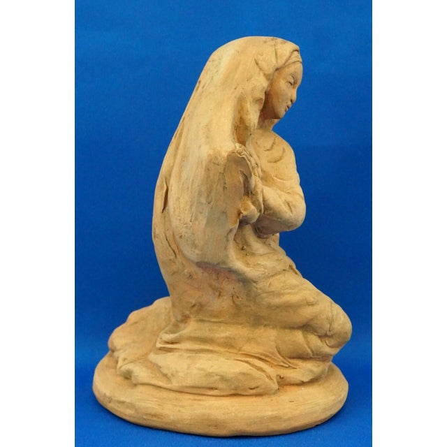 Ceramic 19th Century Neapolitan Nativity Scene Terracotta Madonna Sculpture, Italy, 1800s For Sale - Image 7 of 18