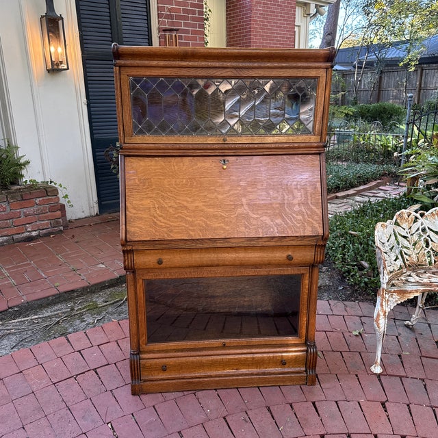 Wood Late 19th Century Barrister Bookcases Secretary Desk For Sale - Image 7 of 12