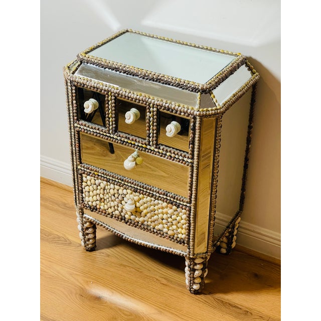 1970s 1970s Gorgeous Sea Shell Encrusted Mirrored Commode For Sale - Image 5 of 8