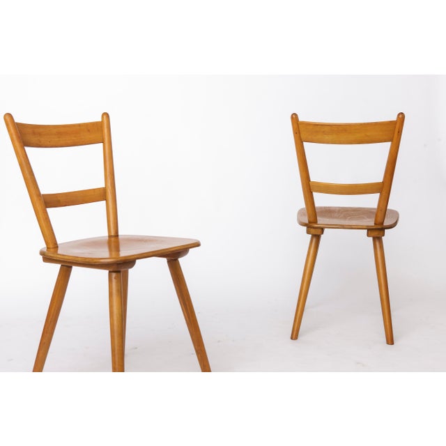 Set of 8 Vintage Chairs – Germany, 1960s Model: so-called “Tübingen Chairs” by manufacturer Schäfer. Solid beechwood...