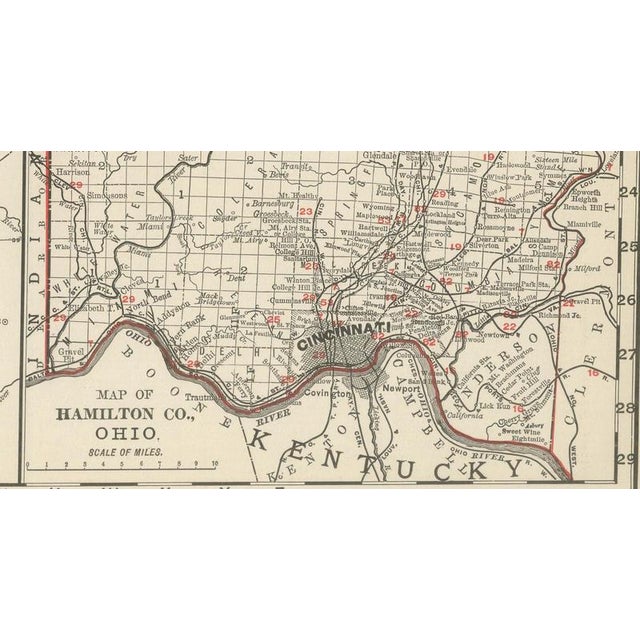 19th Century Antique Map of Ohio The Buckeye State by Rand McNally, 1899 For Sale - Image 5 of 12