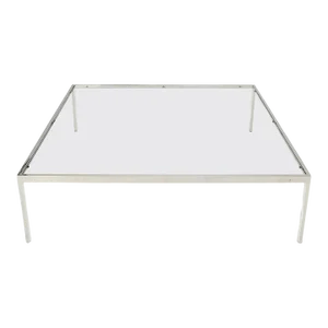 Large Oversize Square Chrome Stainless Steel Coffee Table