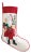 Santa & Black Puppy Embroidered Needlepoint Stocking For Sale