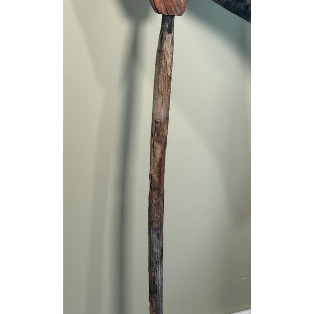 Monumental Folk Art Hand Carved & Painted Wood Blue Heron Garden Sculpture For Sale - Image 12 of 12