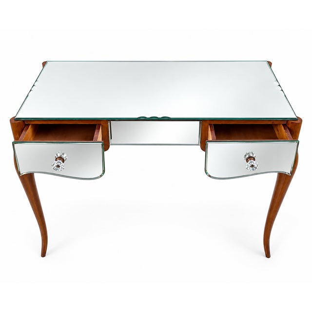 Vintage Art Deco Venetian Glass Dressing Table with Chic Mirror, 1950s For Sale - Image 3 of 6