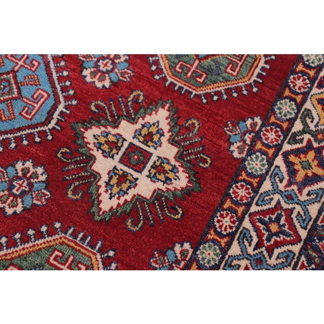 1990s Southwestern Kazak Rustic Red/Beige Wool Rug - 4'1''x6'0'' For Sale - Image 5 of 10
