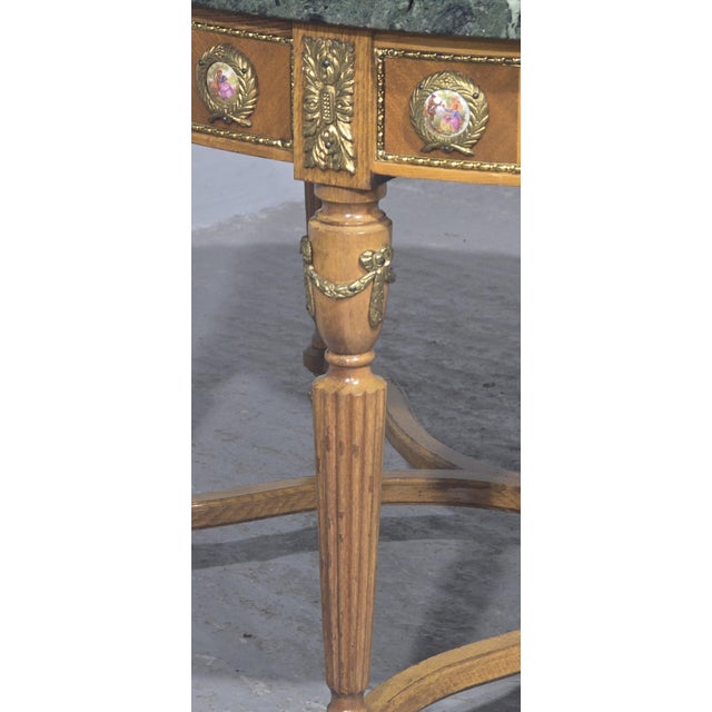 Marble and Porcelain Plaque Coffee Table, 1920s For Sale - Image 4 of 9