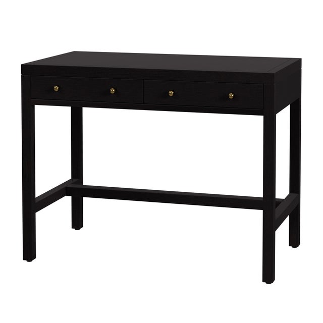 Black Nora 40 in. W Rectangular Wood 2 Drawer Writing Desk, Antique Coffee For Sale - Image 8 of 8