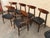 Set of 6 Mid-Century American walnut dining chairs by Stanley furniture. Set includes two armchairs, solid wood...