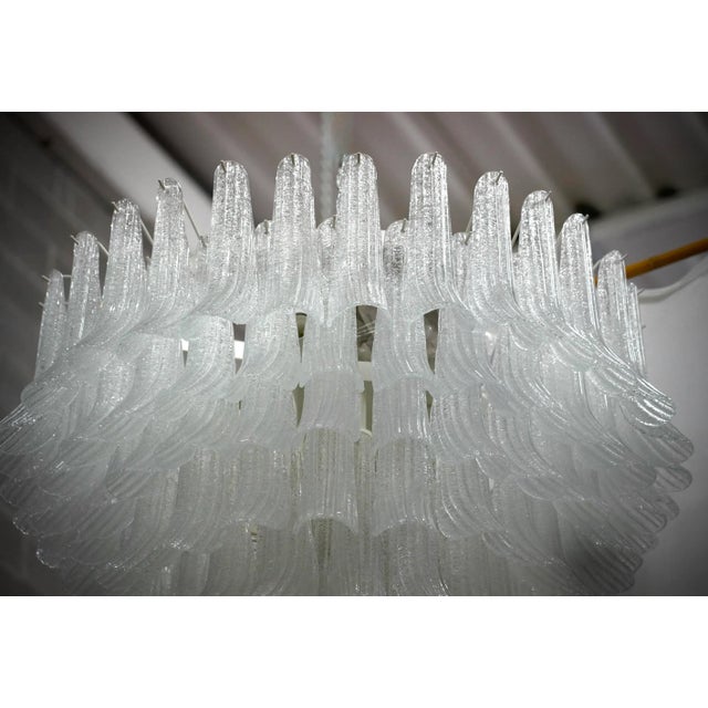 Mid-Century Murano Round Transparent White Color Chandelier and Pendant For Sale - Image 4 of 10