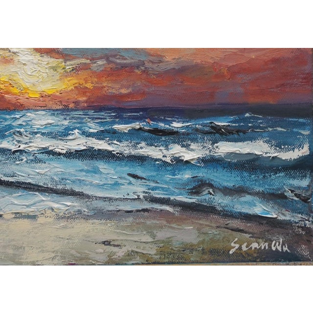 Impressionist Original Oil Landscape of Sunset For Sale - Image 3 of 5