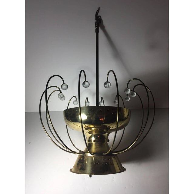 Mid-Century Modern Lightolier Chandelier Ceiling Fixture Lamp For Sale - Image 3 of 9