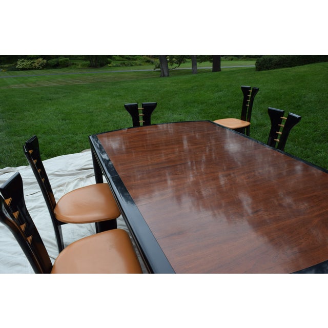 Pierre Cardin Pierre Cardin for Roche Bobois 1970s Black Lacquer Dining Set of 11 For Sale - Image 4 of 12